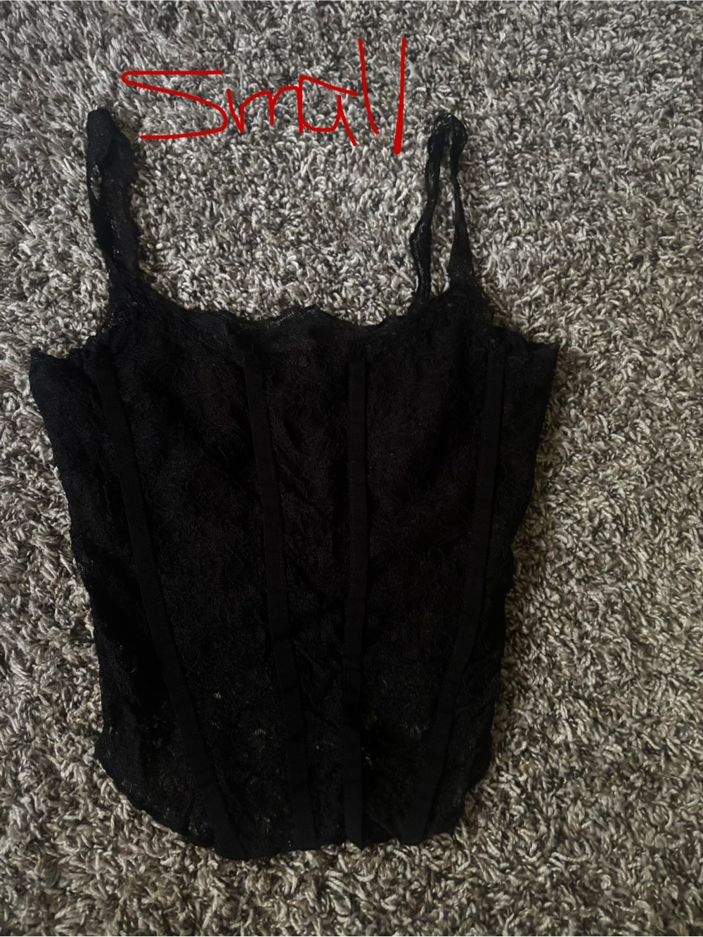 SHEIN Black Lace Bustier Crop Top